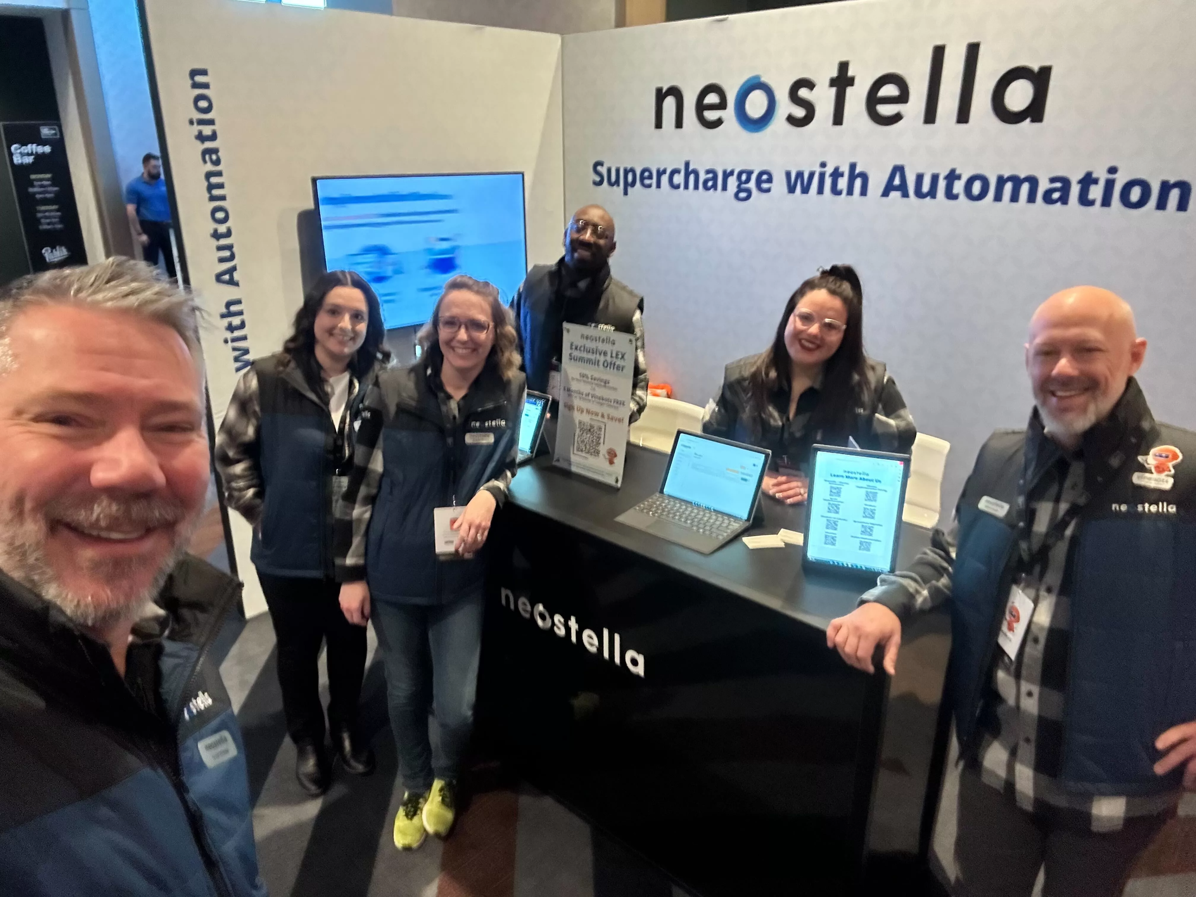 Group of people at a tradeshow