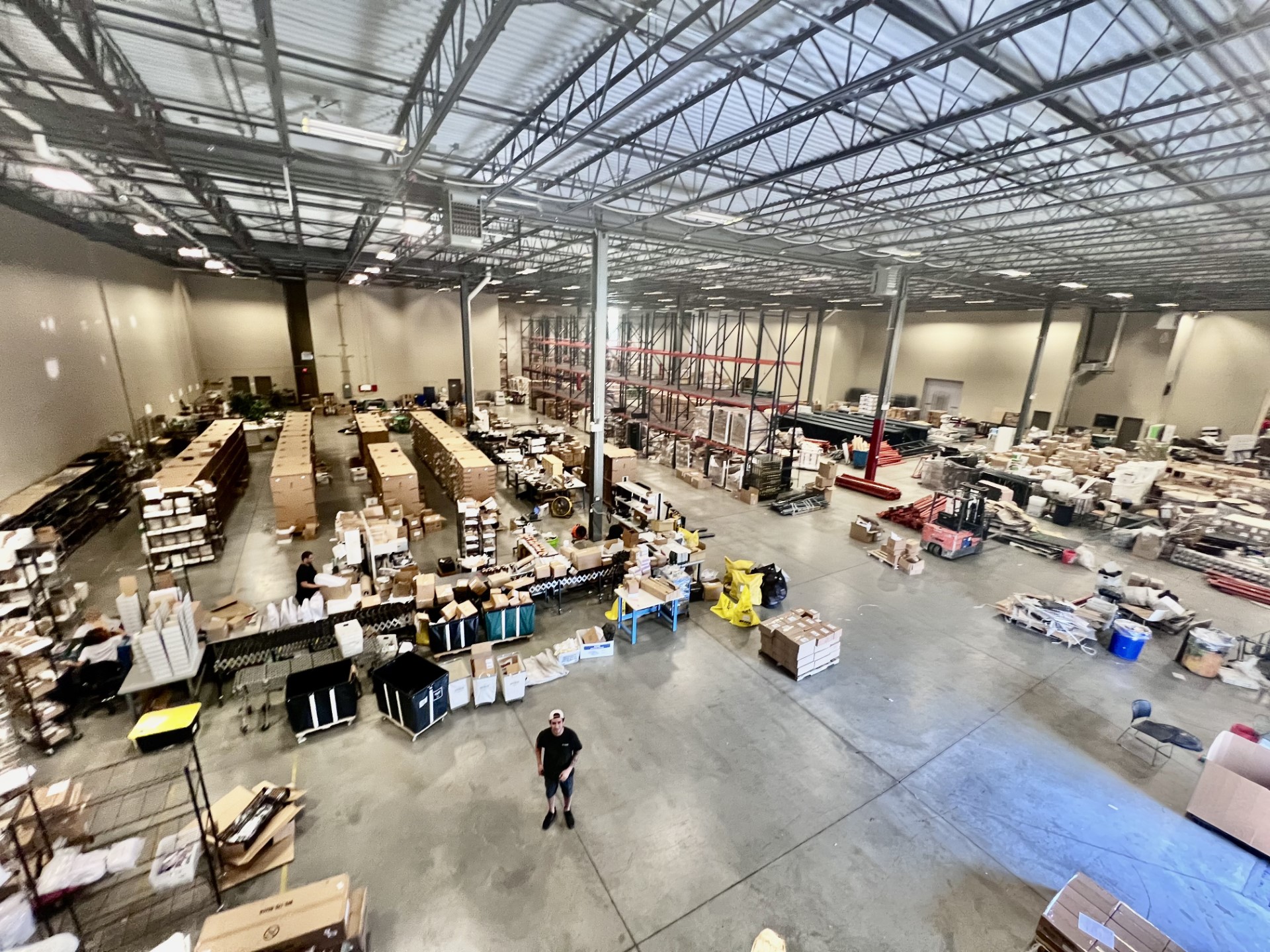 Overhead view of warehouse