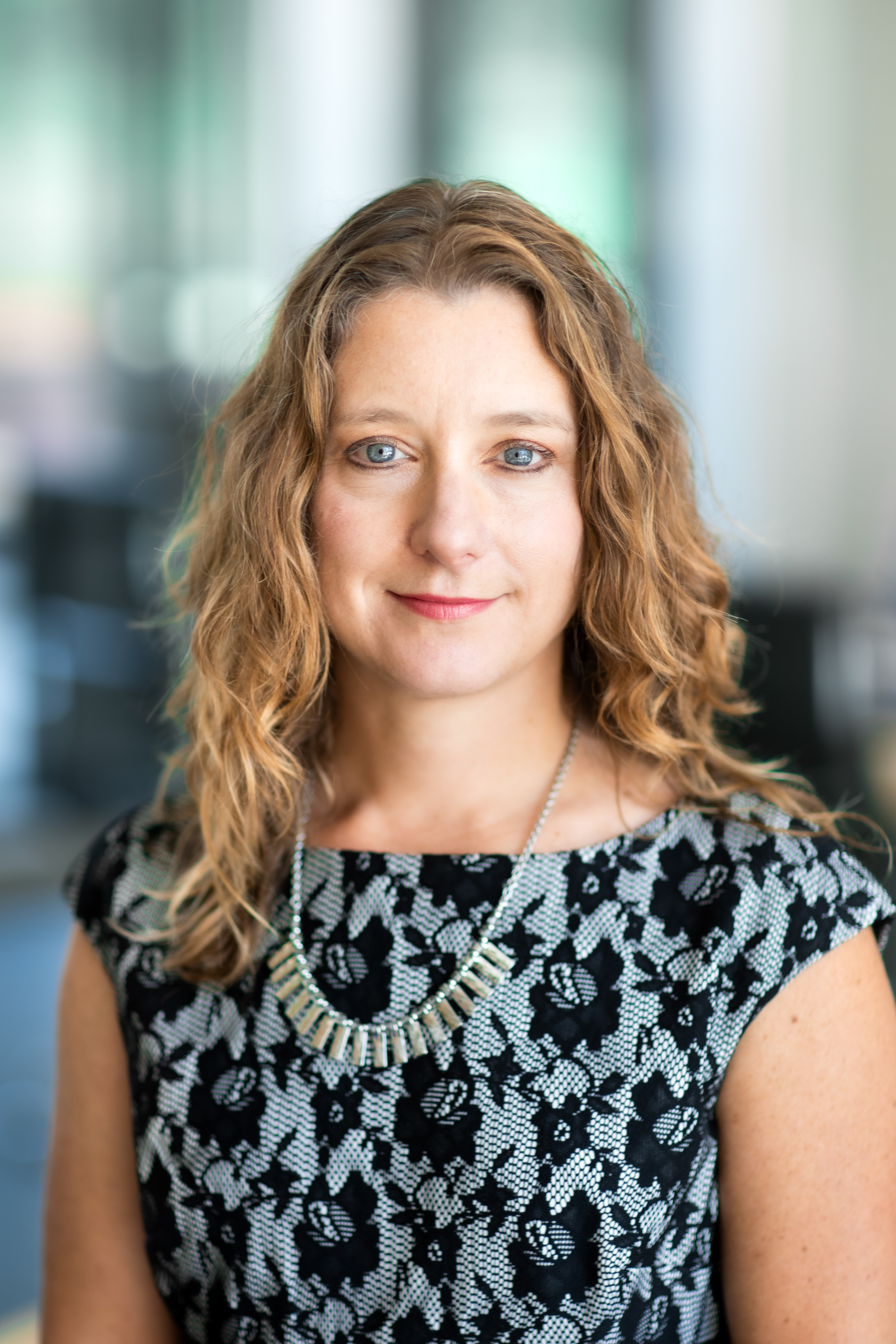 Woman in black and white shirt