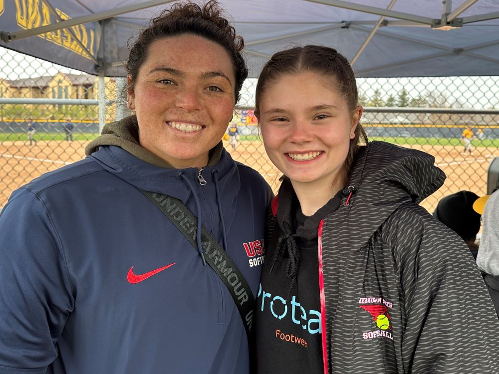 Silver medalist Rachael Garcia and Protean Footwear founder Michaela Heling